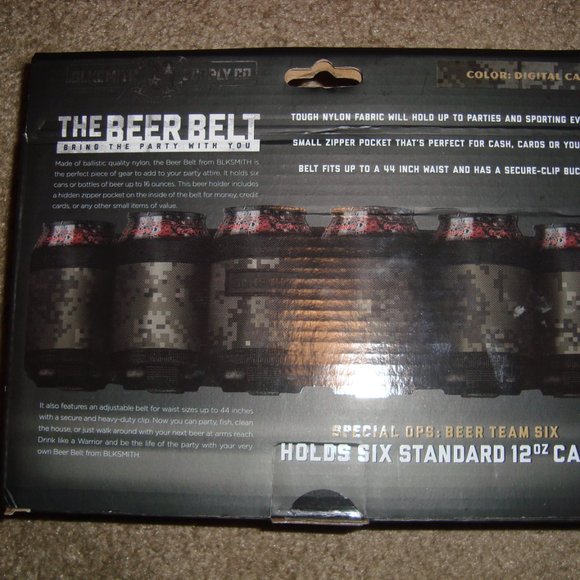 The Beer Belt Digital Camo Party Beer Belt Blksmith Supply Co. NEW Can Holder - Picture 6 of 7